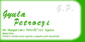 gyula petroczi business card